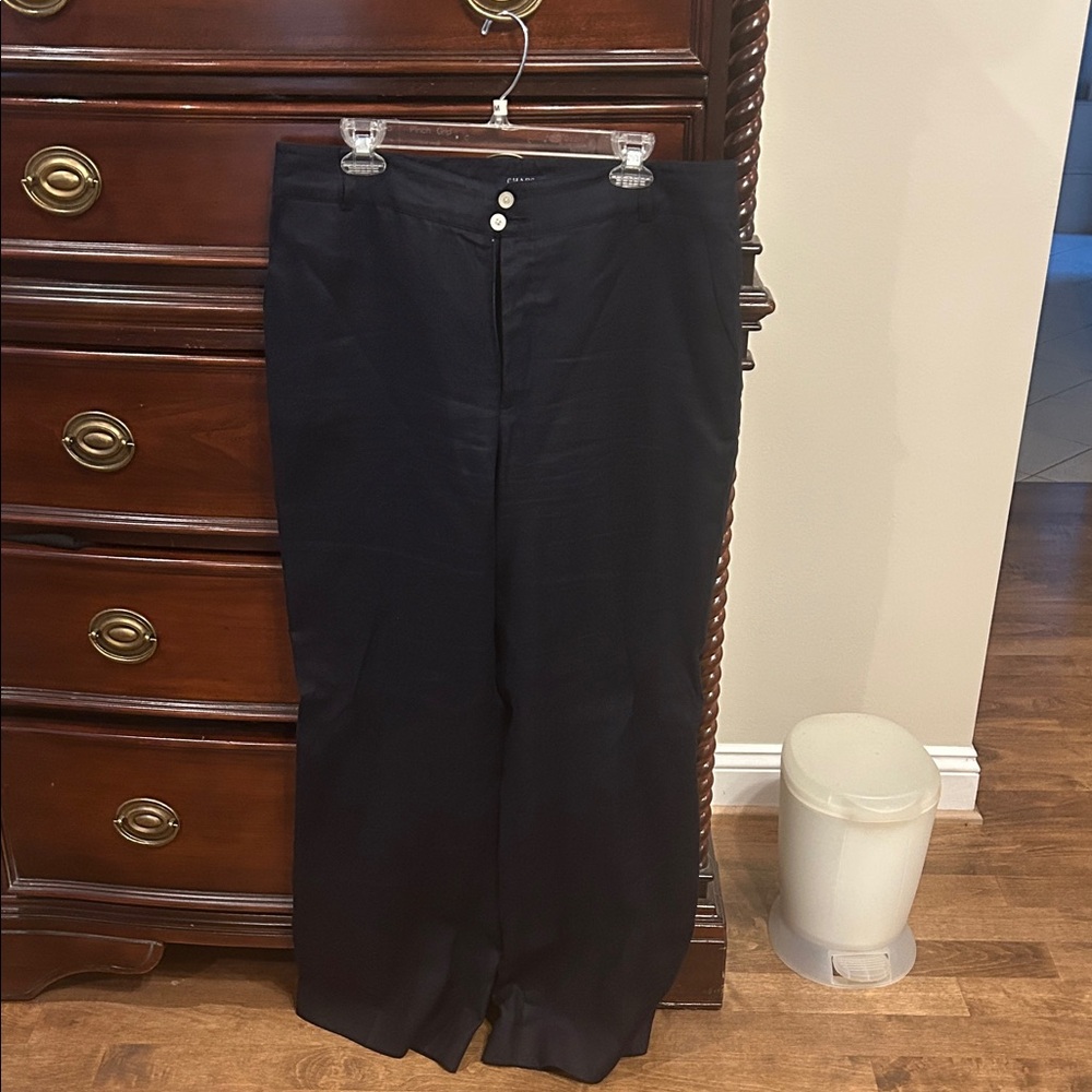 Women’s Chaps navy lined linen dress pants